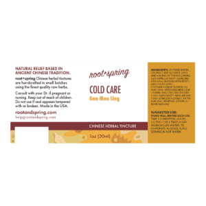 Image of Cold-Care Tincture 1oz Label