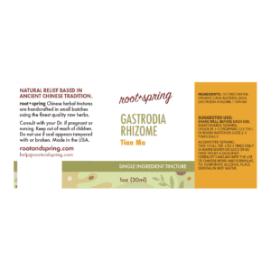 Image of Gastrodia-Rhizome Tincture 1oz Label