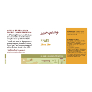 Image of Pearl Tincture 1oz Label