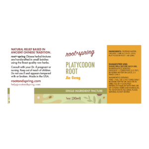 Image of Platycodon-Root Tincture 1oz Label