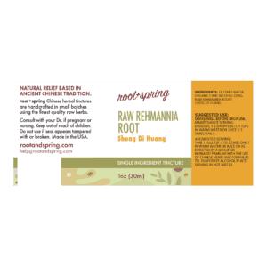 Image of Raw-Rehmannia-Root Tincture 1oz Label