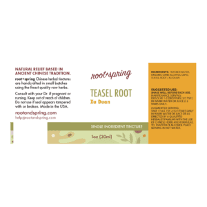 Image of Teasel-Root Tincture 1oz Label