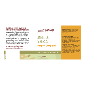 image of Dang Gui / Dong Quai (Angelica Sinensis) – Liquid Extract (Tincture) label