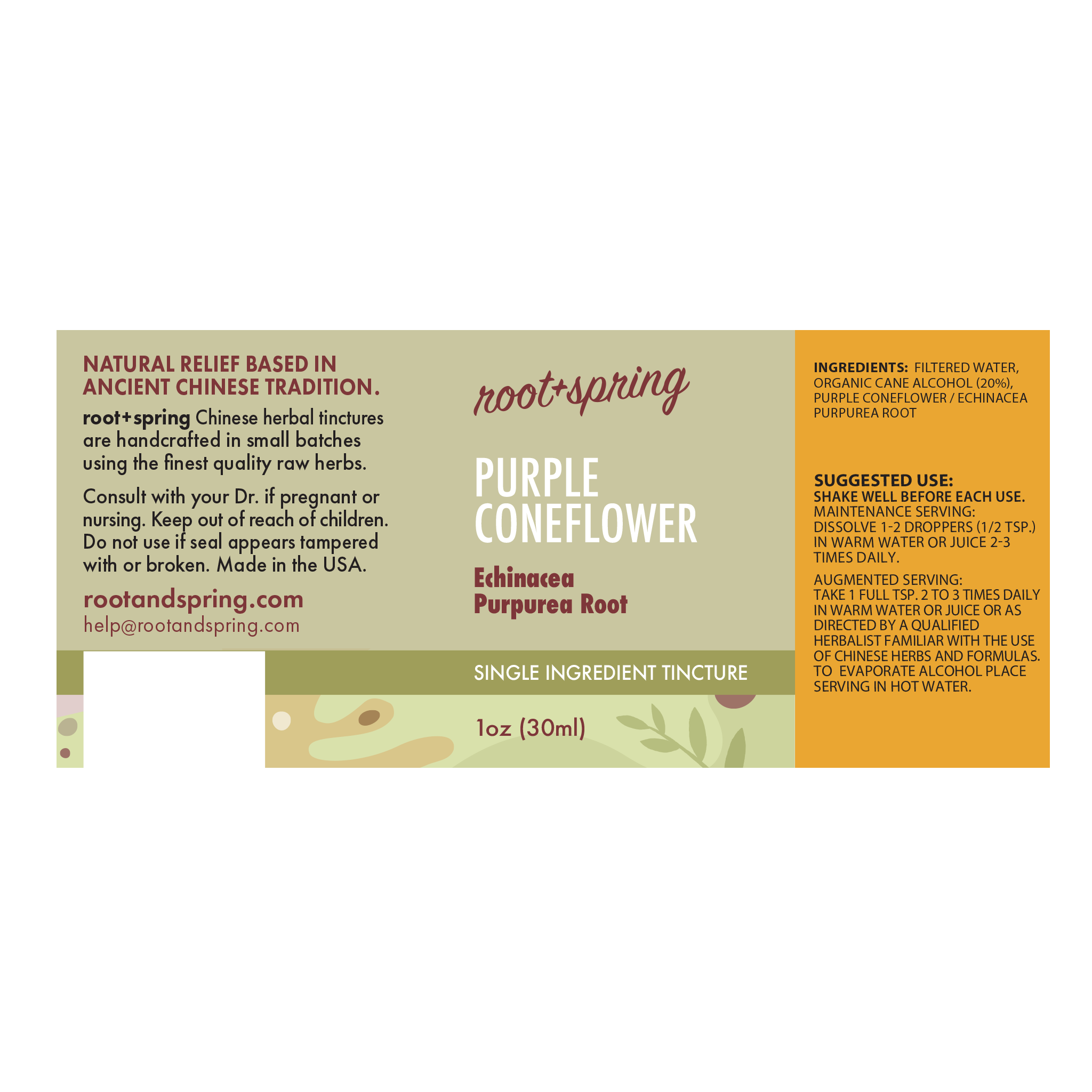 image of Echinacea Root (Purple Coneflower) – Liquid Extract (Tincture) label