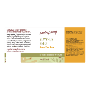 Image of Zizyphus-Seed Tincture 1oz Label