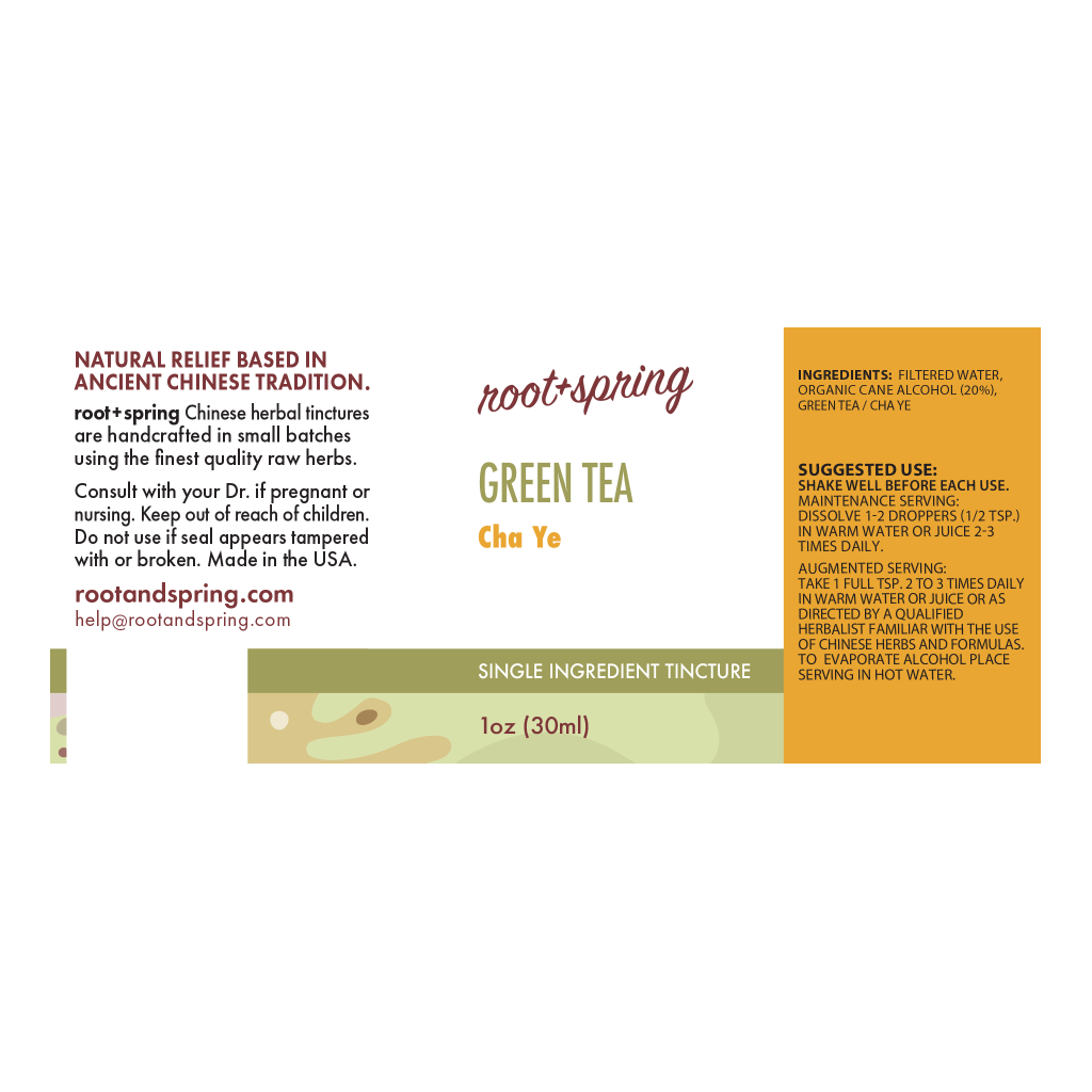 Image of Cha Ye Tang (Green Tea) – Liquid Extract (Tincture) label