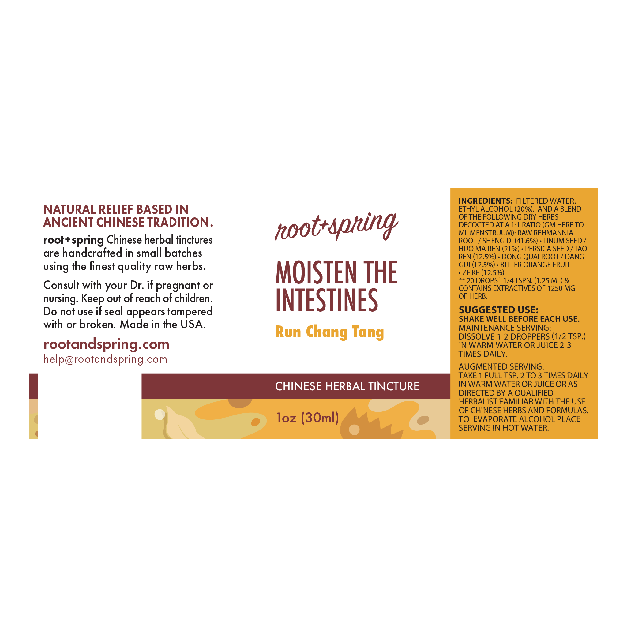 image of Run Chang Tang (Moisten the Intestines) – Liquid Extract (Tincture) label
