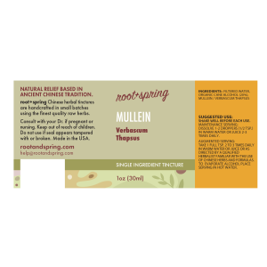 image of Mullein Leaf and Flower (Verbascum Thapsus) – Liquid Extract (Tincture) label