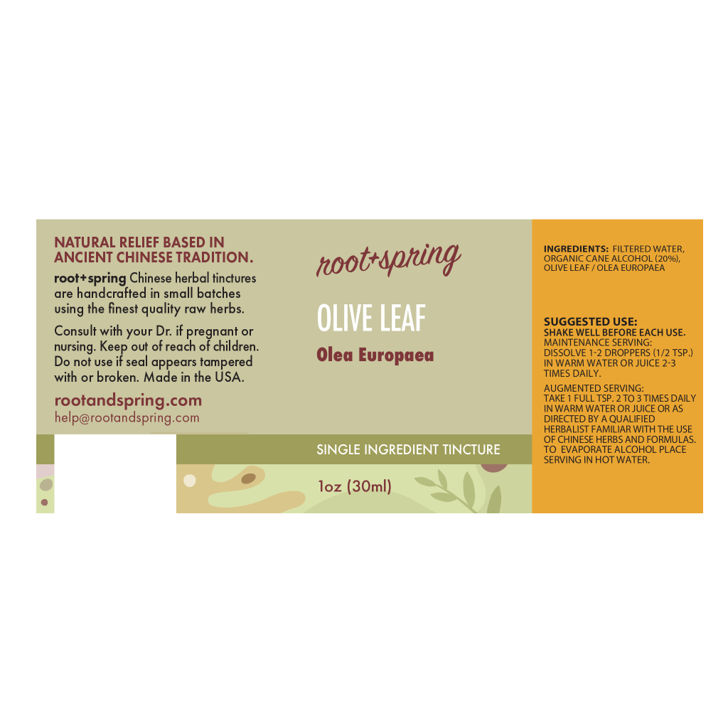 image of Olive Leaf (Olea Europea) – Liquid Extract (Tincture) label