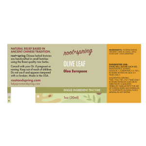 image of Olive Leaf (Olea Europea) – Liquid Extract (Tincture) label