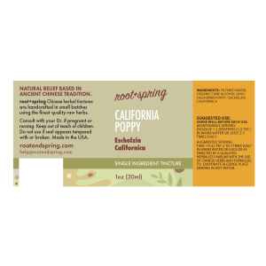 image of California Poppy (Eschscholzia californica) – Liquid Extract (Tincture) label