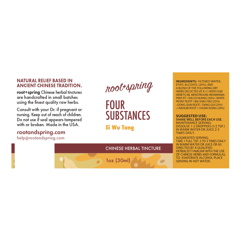 image of Si Wu Tang (Four Substances) – Liquid Extract (Tincture) label