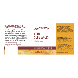 image of Si Wu Tang (Four Substances) – Liquid Extract (Tincture) label
