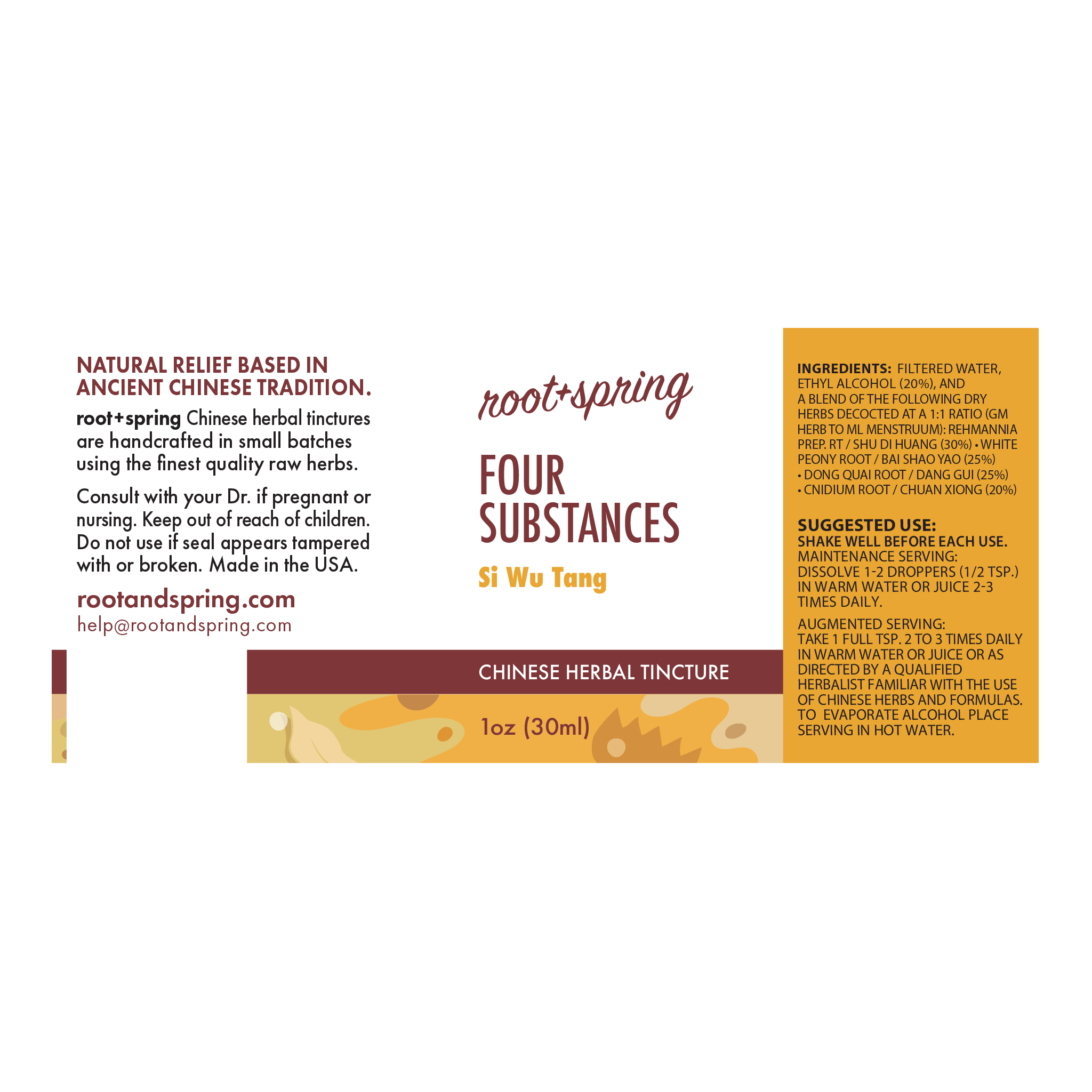image of Si Wu Tang (Four Substances) – Liquid Extract (Tincture) label
