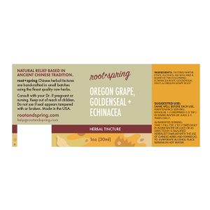 image of Oregon Grape, Goldenseal and Echinacea Combo – Liquid Extract (Tincture) label
