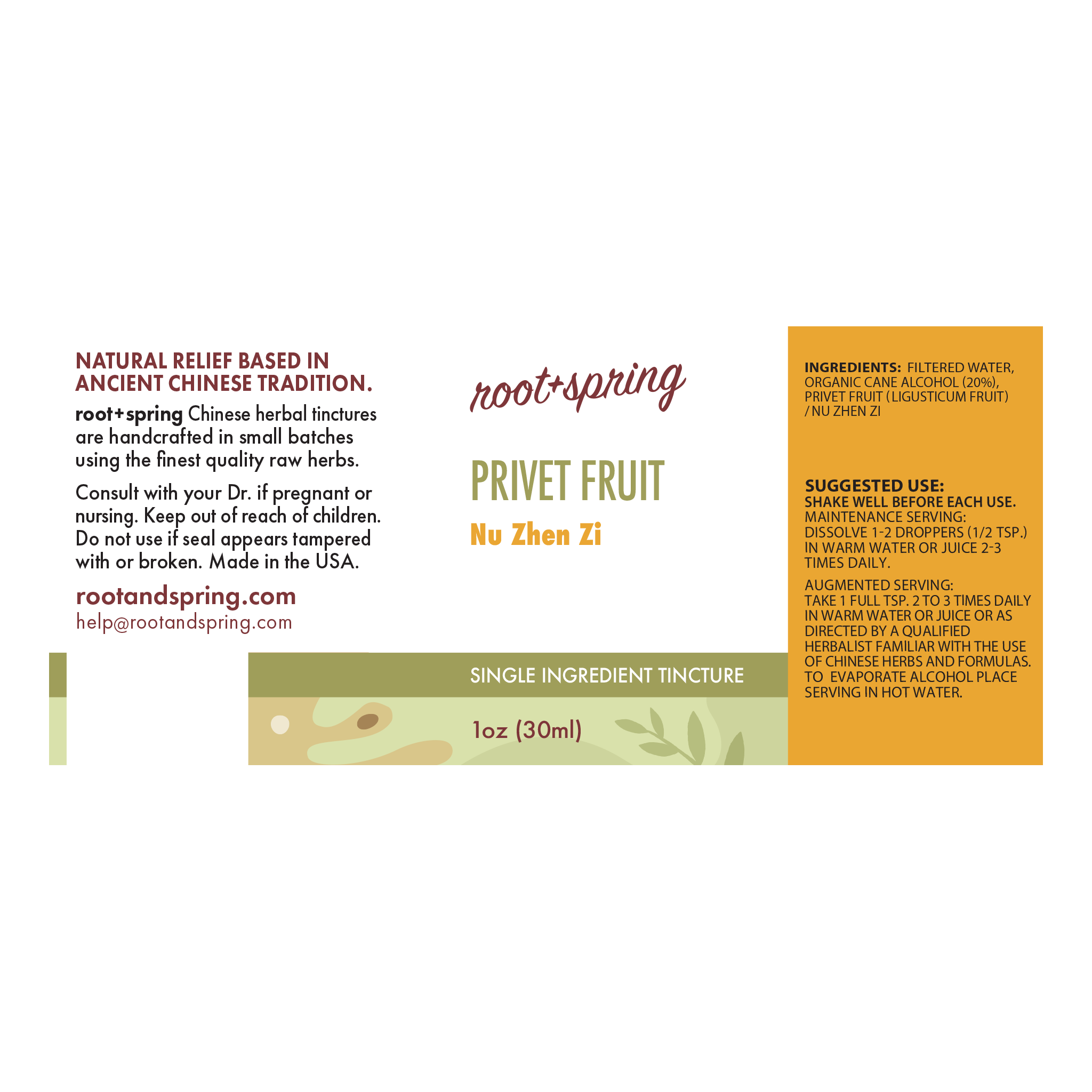 image of Nu Zhen Zi (Ligustrum / Privet Fruit) – Liquid Extract (Tincture) label