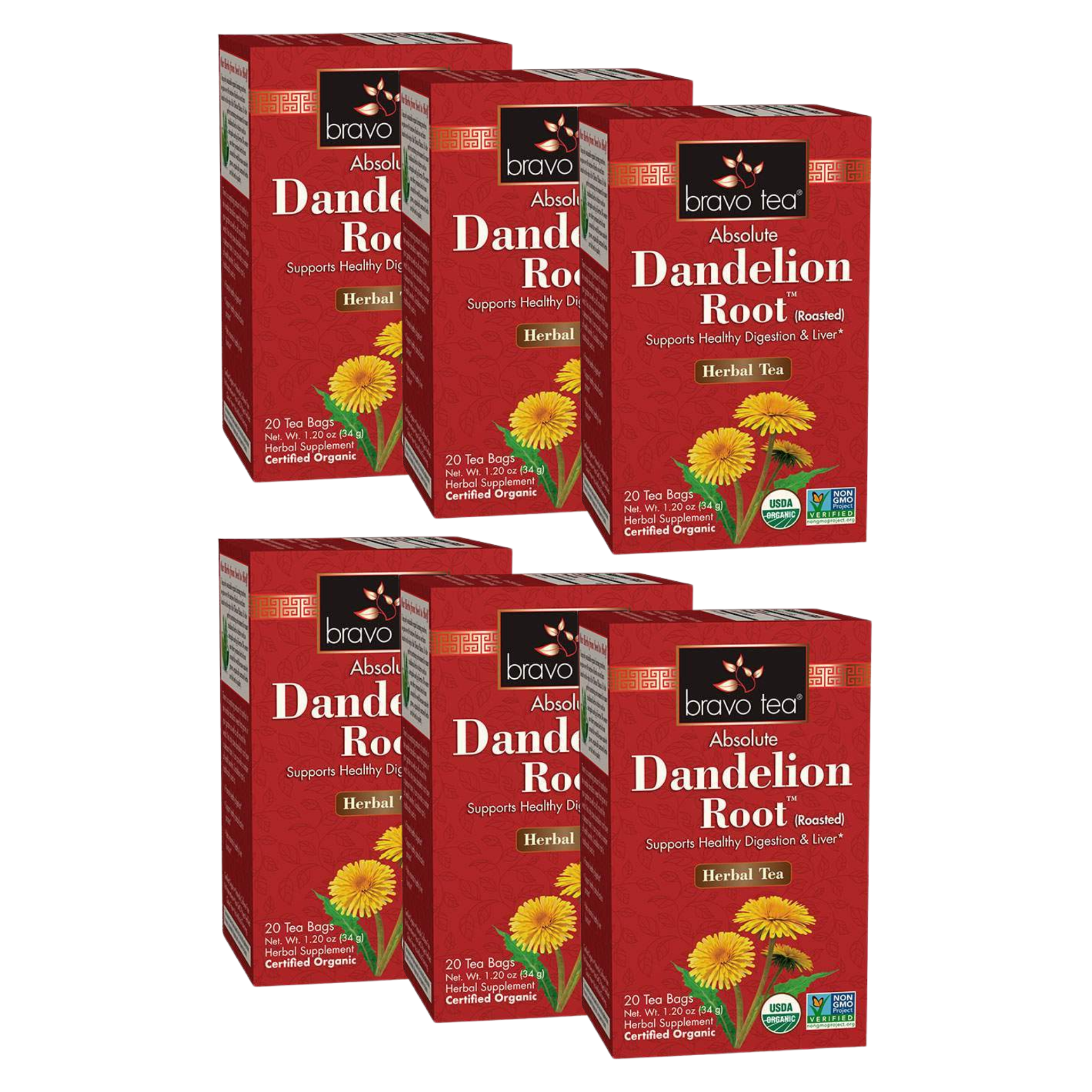 Image of Absolute Dandelion Root Tea - by Bravo Tea - 6-pack