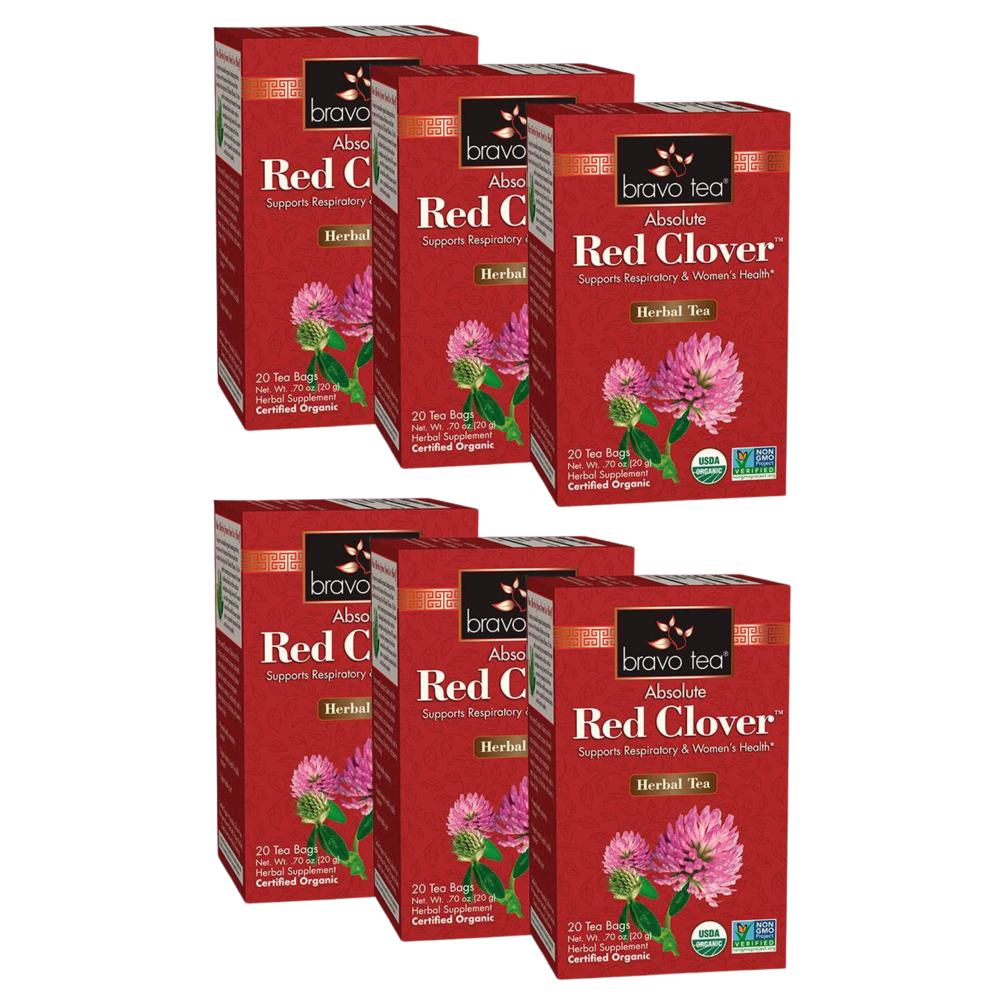 Image of Absolute Red Clover Tea - by Bravo Tea - 6-pack