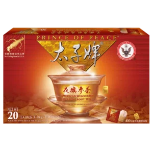 Image of the box of Prince of Peace American Wisconsin Ginseng Root Tea