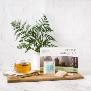 image of box and brewed cup of Prince of Peace Organic Oolong tea