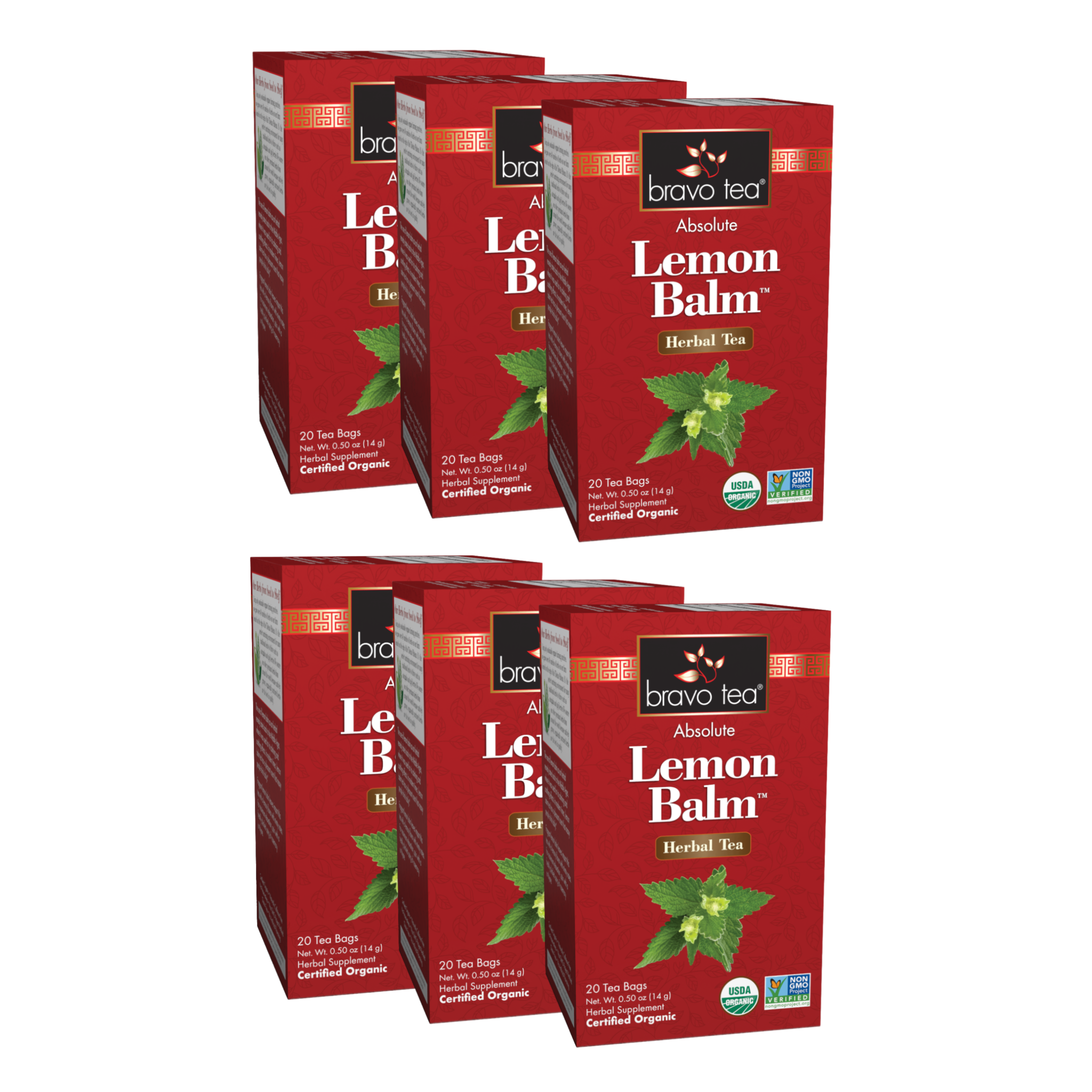 phot of Absolute Lemon Balm Tea (certified organic) - by Bravo Tea in 6 pack