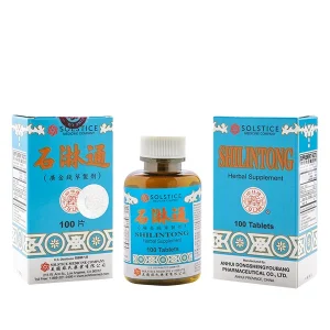 Image of box and bottle, Shilintong herbal supplement, 100 tablet count, by solstice