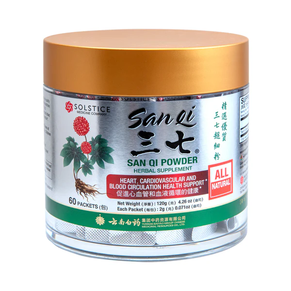 Image of san qi powder notoginsng, 60 individual packets, two grams each, by solstice