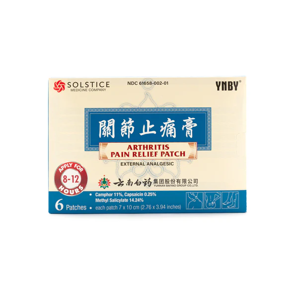 image of Yunnan Baiyao arthritis pain patches, six count, by Solstice