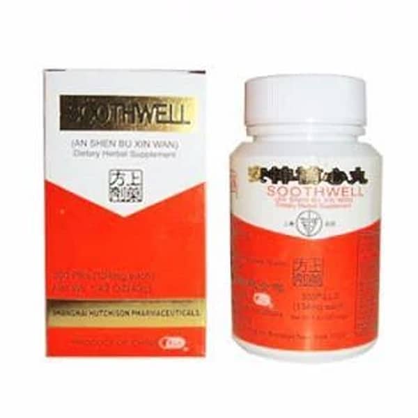 Bottle of 300 dietary herbal supplement pills, with english and chinese text.