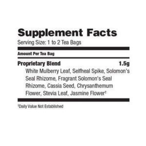 Supplement facts, serving size, and ingredients.