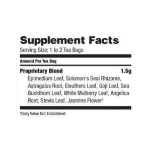 Supplement facts, serving size, and ingredients.