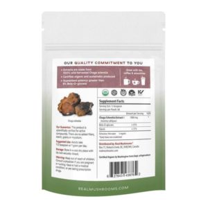 Pouch back panel with quality commitment, supplement facts, ingredients, suggested use, storage, warning, distributor information, UPC bar code, and logos for USDA organic, gluten-free, non-gmo, vegan, and kosher check.