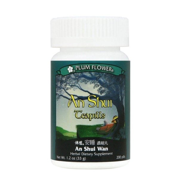 Bottle of 200 pills of herbal dietary supplement, net weight 1.2 ounces, or 33 grams. English and chinese text.