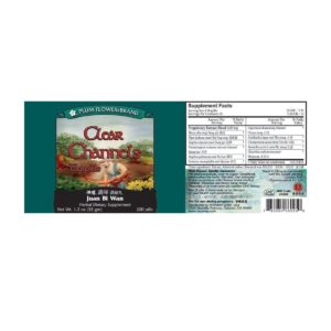 Label with supplement facts, ingredients, quality guarantee, directions, precaution, manufacturer information, and distributor contact. English and chinese text.