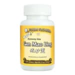 Bottle of 500 tablets of herbal dietary supplement, net weight 5 ounces, or 140 grams. Text is written in english and chinese.