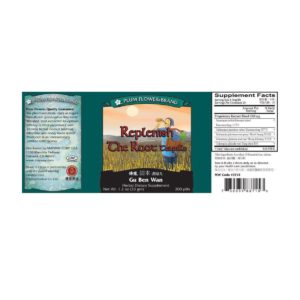 Label with supplement facts, ingredients, quality guarantee, directions, manufacturer information, and distributor contact. Text is written in english and chinese.