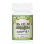 Bottle of 100 tablets of herbal dietary supplement, net weight 1 ounce, or 28.5 grams. Text is written in english and chinese.