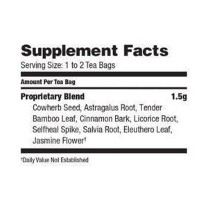 Supplement facts, serving size, and ingredients.