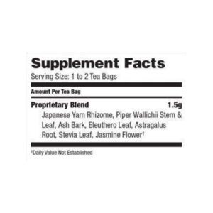 Supplement facts, serving size, and ingredients.