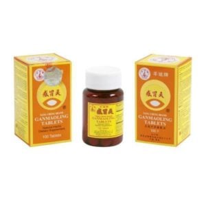 Bottle of 100 tablets of natural herbal dietary supplement, with english and chinese text.